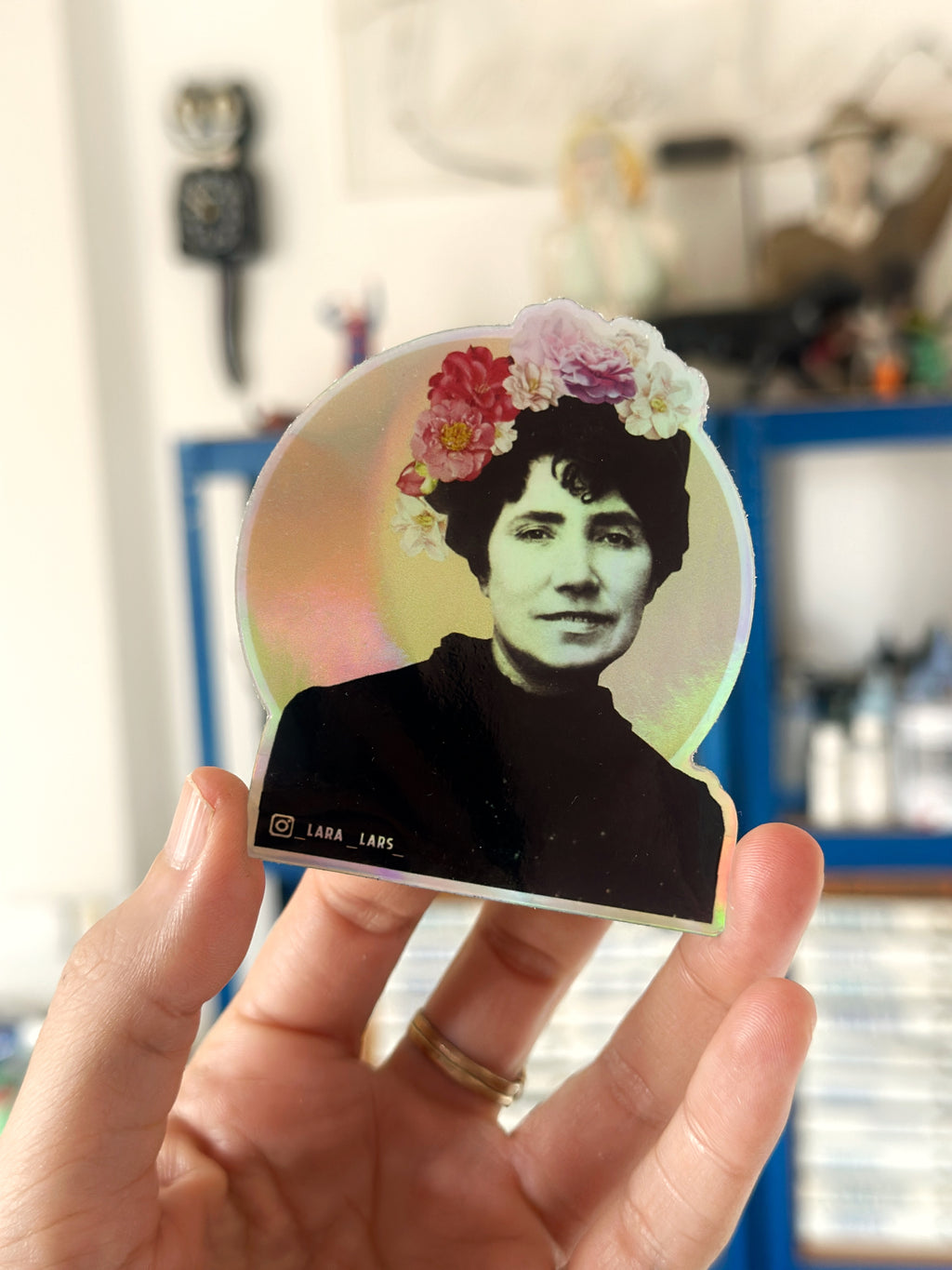 Pegatina iridiscente Rosalía de Castro