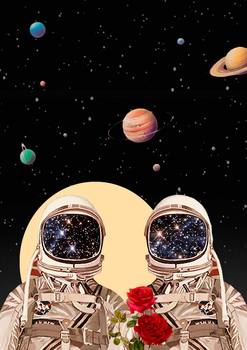 En la periferia brillante de una galaxia mediana